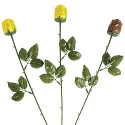 Yellow Foil-Wrapped Chocolate Roses