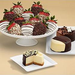 Cheesecake Trio and Fancy Chocolate Strawberries