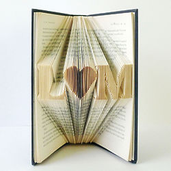 Personalized Initials Folded Book Art with Heart