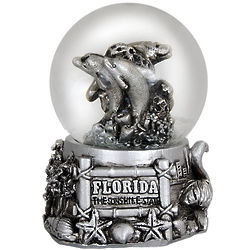 Florida Dolphins and Seashells Snow Globe