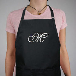 Embroidered Initial Kitchen Apron