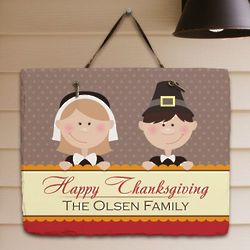 Personalized Happy Thanksgiving Slate Plaque