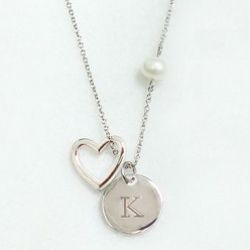 Personalized Open Heart Charm Necklace