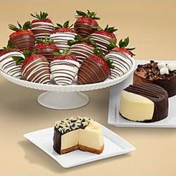 Dipped Cheesecake Trio and Swizzled Strawberries