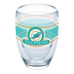 2 Miami Dolphins Stemless Wine Glasses