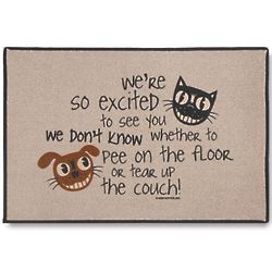 We're So Excited To See You Dog and Cat Doormat