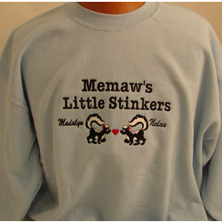 Personalized Little Stinkers Embroidered Shirts with Kids Names