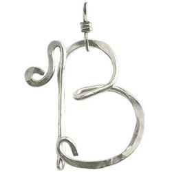 Birthstone and Silver Letter B Pendant