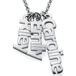 Personalized Vertical Names in Sterling Silver