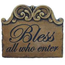 Bless All Who Enter Stone Plaque