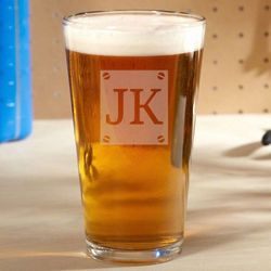 Bolted-On Initials Personalized Beer Glass