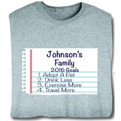 Personalized Notebook Family Name Goals T-Shirt