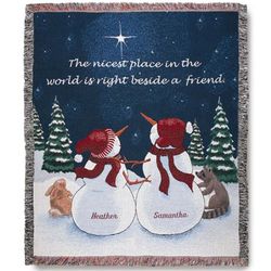 Personalized Snowfriends Throw