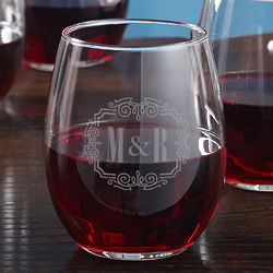 You & Me, Together Forever Personalized Stemless Wine Glass