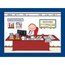 Personalized Financial Planner or Stockbroker Cartoon
