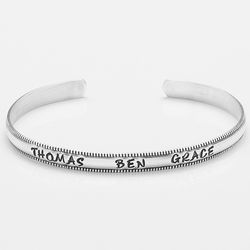 Personalized Name Sterling Silver Modern Cuff Bracelet