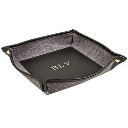 Henry Felt and Leather Personalized Valet Tray