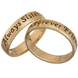Gold-Plated Sisters Ring with Personalized Sentiment