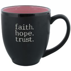 Faith Hope Trust Personalized Pink and Black Mug