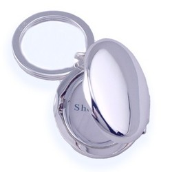 Personalized Silver Plated Oval Photo Locket Key Ring