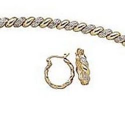 Gold Plated Diamond 1/4 Carat San Marco Bracelet with Earrings