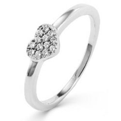 Petite Pave Cubic Zirconia Heart Stackable Promise Ring