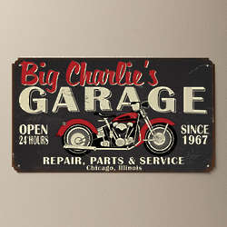 My Garage Personalized Tin Sign