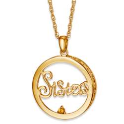 Gold-Plated Sisters Circle Birthstone Pendant