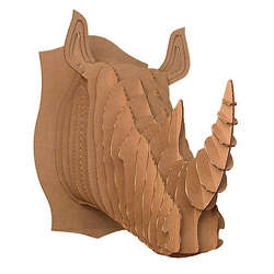 Cardboard Rhino Trophy Head