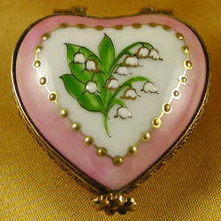 Mini Heart Lily of the Valley Limoges Box