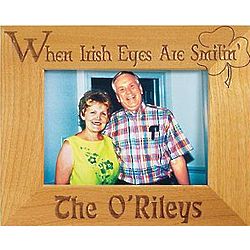 Personalized When Irish Eyes are Smilin' Wood Frame