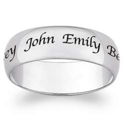 Sterling Silver Wide Top-Engraved Name Band