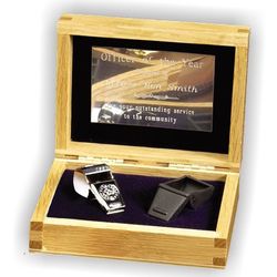 Silver Whistle in Personalized Wooden Memory Box