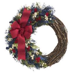 Americana Wreath with Red Ribbon