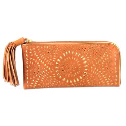 Ginger Sunflower Leather Clutch