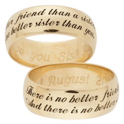 Sister's Personalized Sweet Sentiments Gold-Plated Band