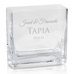 Personalized Glass Vase with Couple's Names