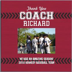 Personalized Thank You Coach Photo 16" Canvas Print