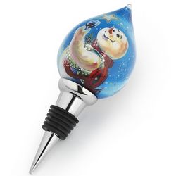 Hand-Painted Frosty the Snowman Wine Stopper
