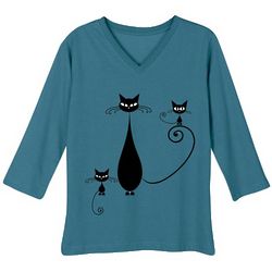 Retro Cats V-Neck Shirt