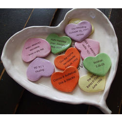 Personalized Story of Us Hearts in Porcelain Bowl