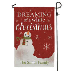 Dreaming of a White Christmas Personalized Garden Flag