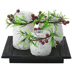 Winterberry White Frosted Tealight Garden
