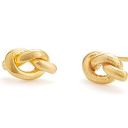 Love Knot Gold Dipped Stud Earrings