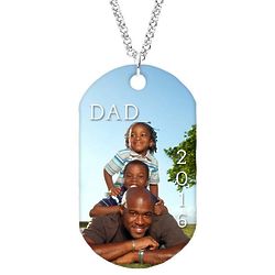Father's Day Custom Color Photo Dog Tag