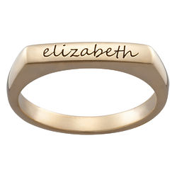 Personalized Gold-Plated Rect Stackable Ring