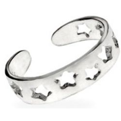 Sterling Silver Band of Stars Midi Ring