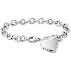 Sterling Silver Sweetheart Locket Bracelet