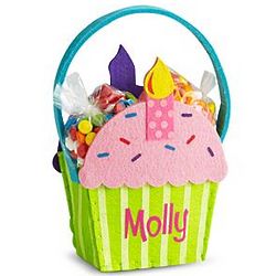 Girl's Personalized Cupcake Gift Basket