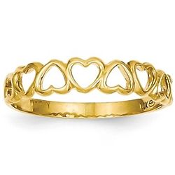 14K Gold Heart Band Ring